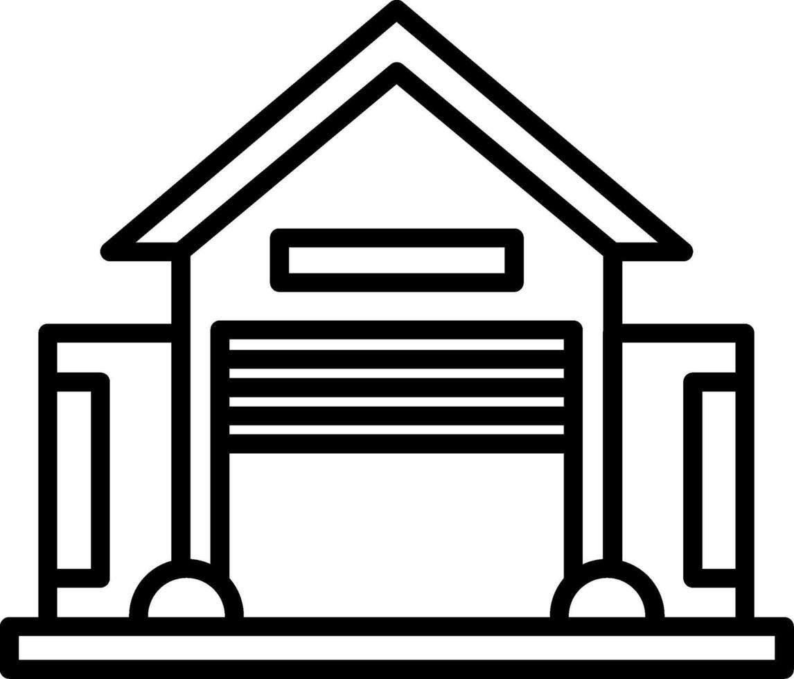 A black and white illustration of a house vector