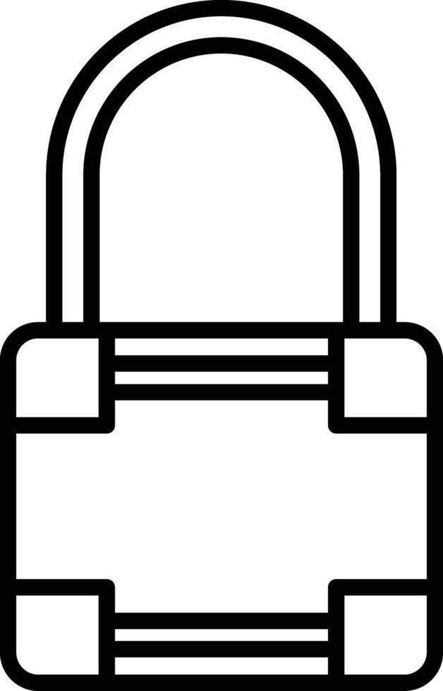 A black and white illustration of a padlock vector