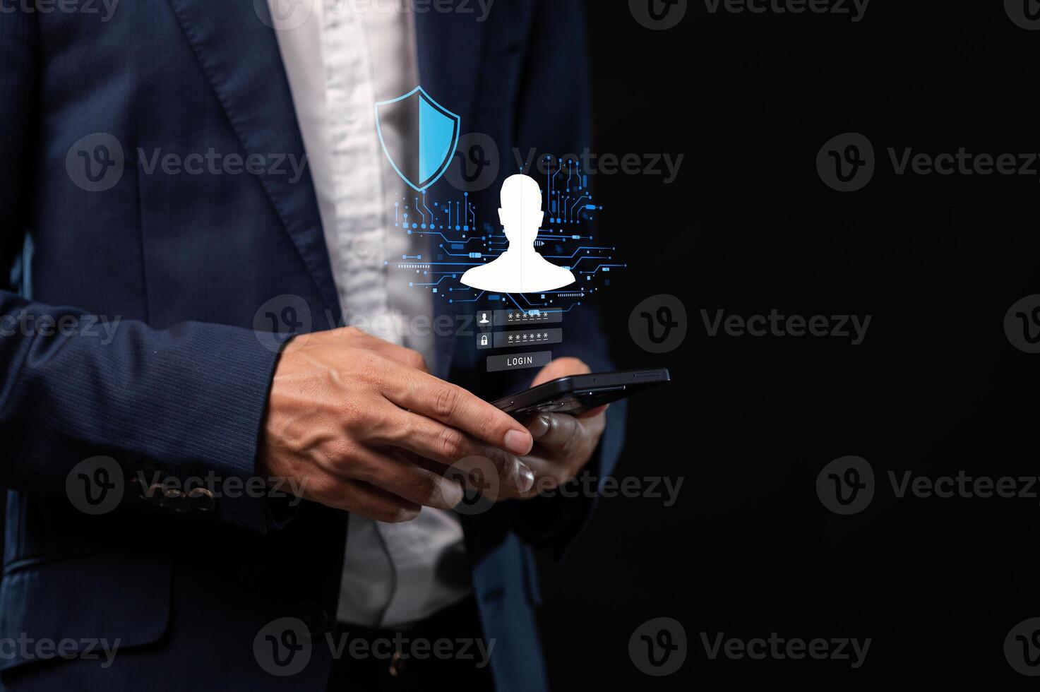 Hologram icon. System concept. Security. via online network photo