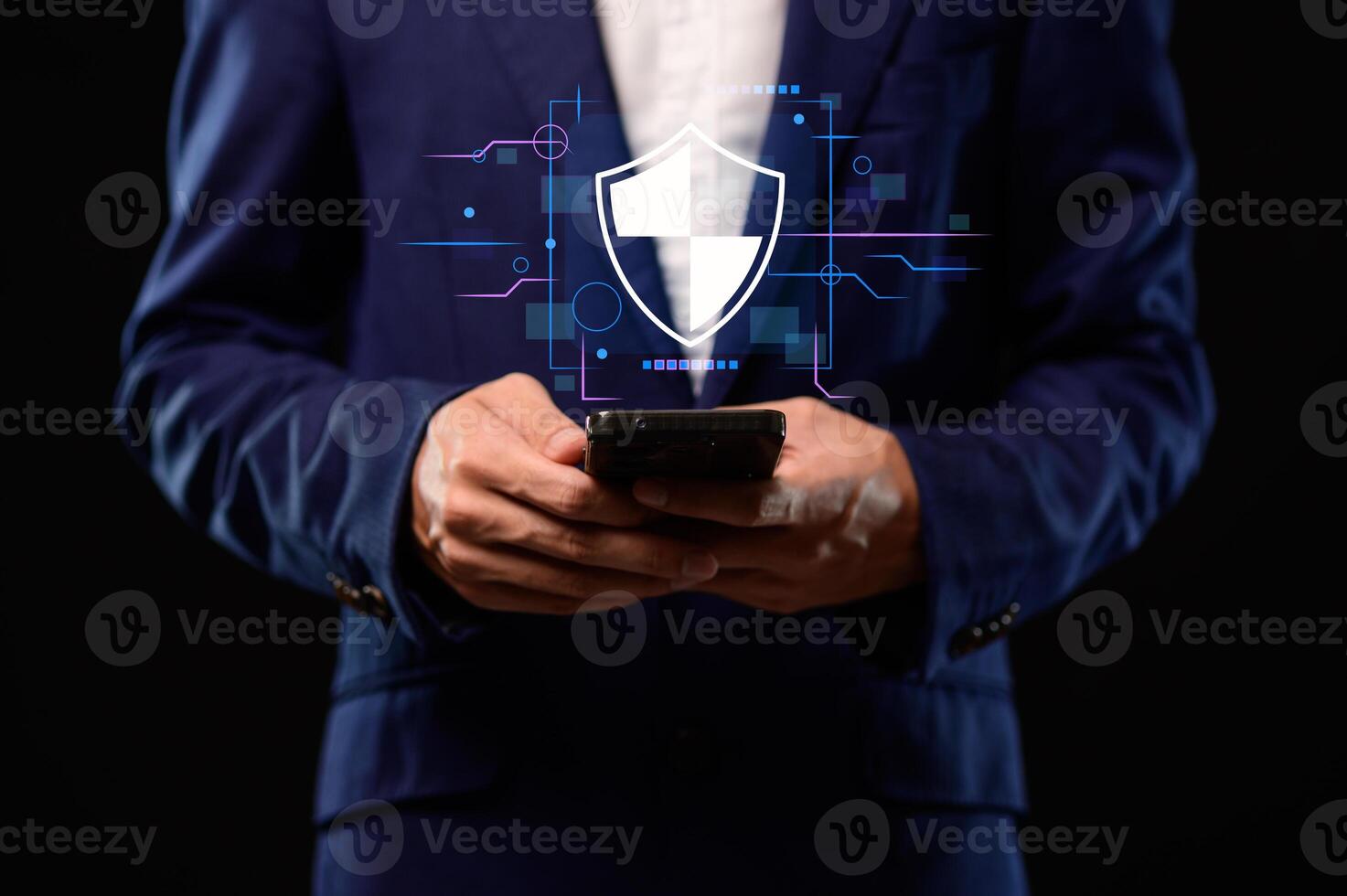 Hologram icon. System concept. Security. via online network photo
