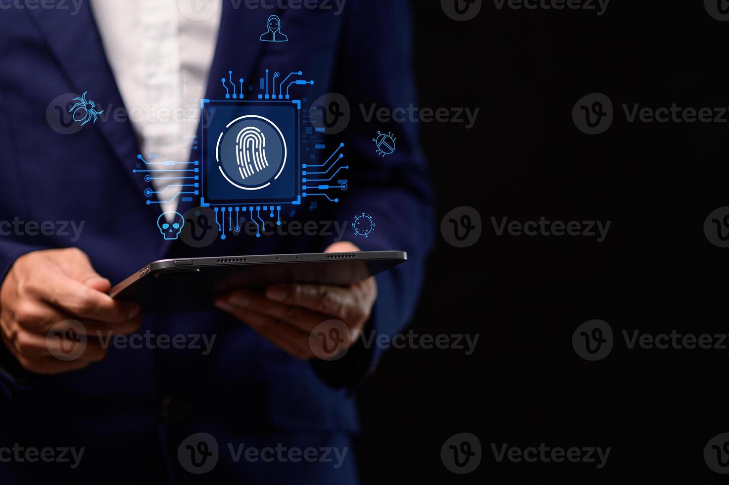Hologram icon. System concept. Security. via online network photo