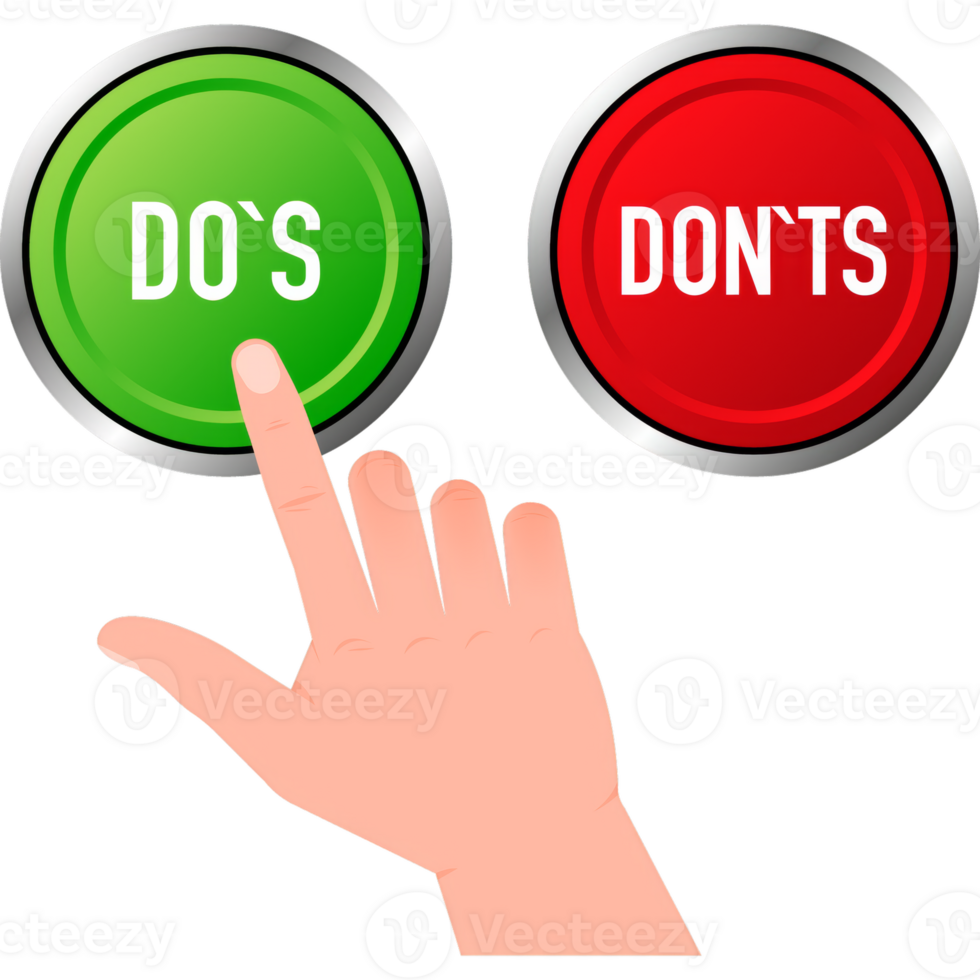 Check marks ui button with dos and donts. Flat simple style trend modern red and green checkmark. png