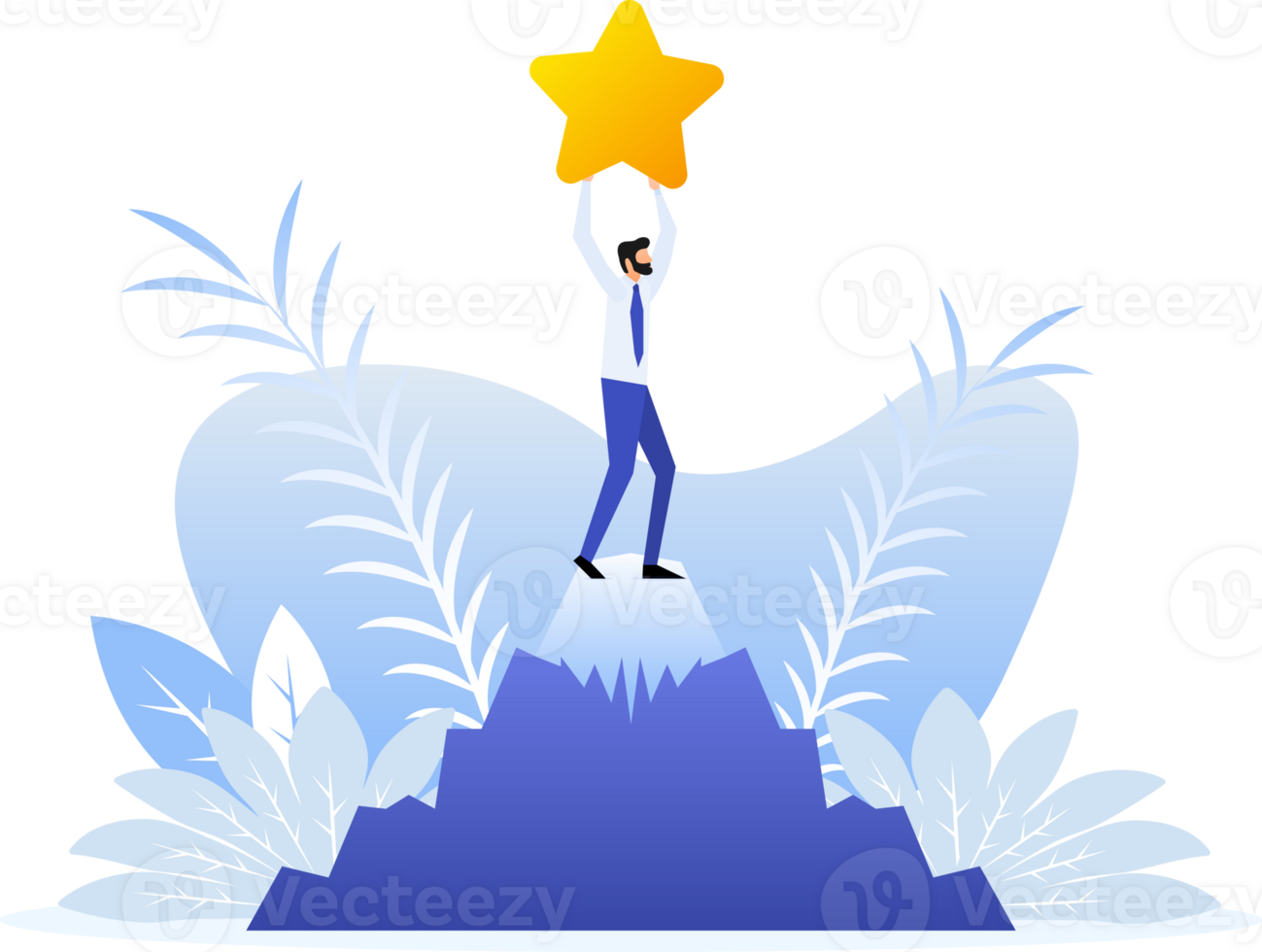 Character Giving Five Star Feedback png