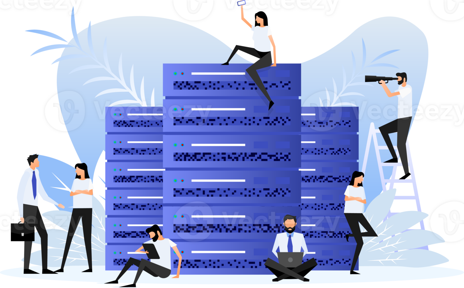 Data center and people png