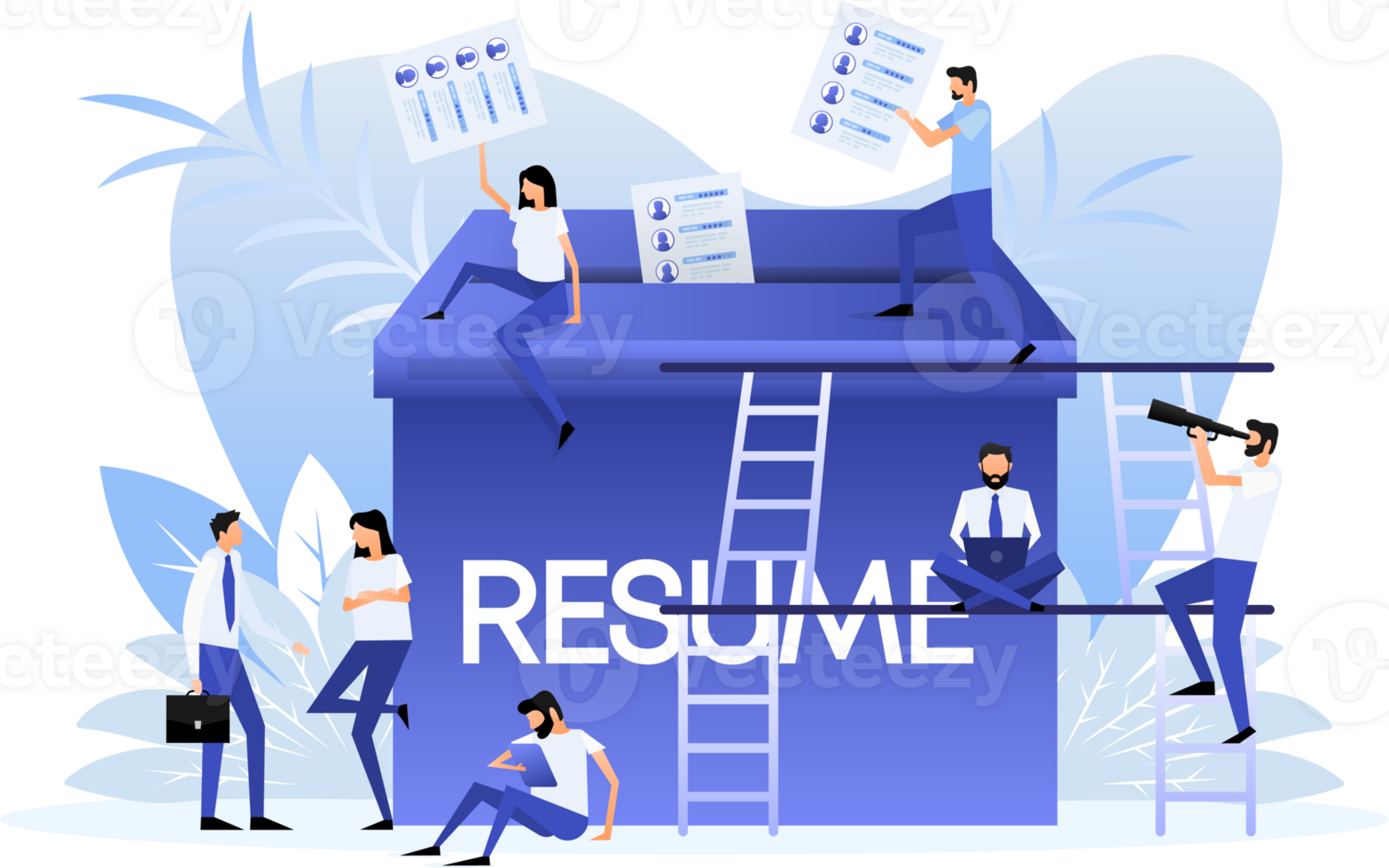 Resume box and people. Exam checklist png