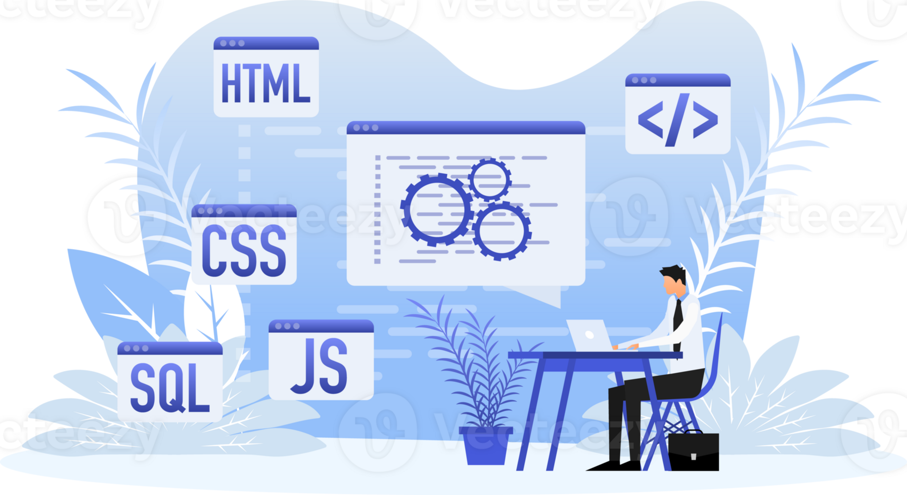 Front end. Software development png