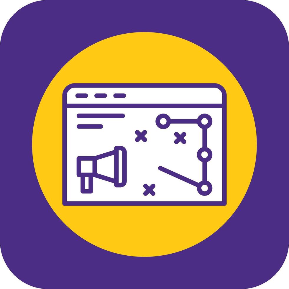 Digital Strategy Filled Curve Icon vector