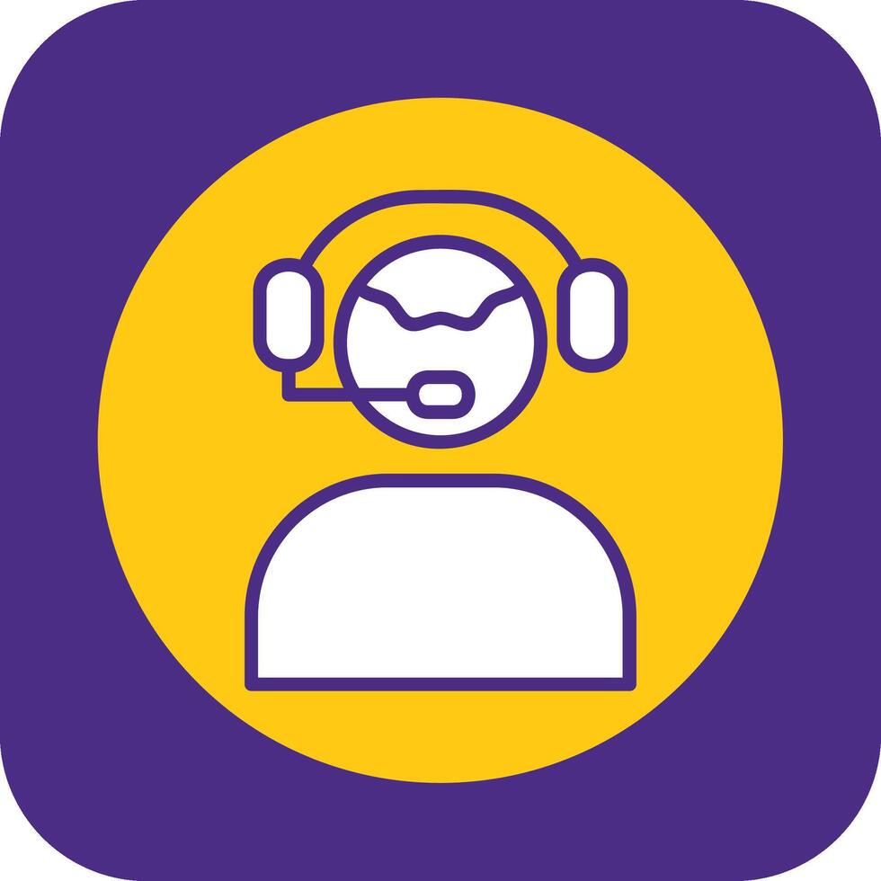 Customer Service Agent Filled Curve Icon vector