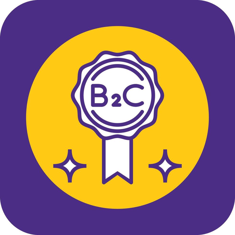 B2C Filled Curve Icon vector