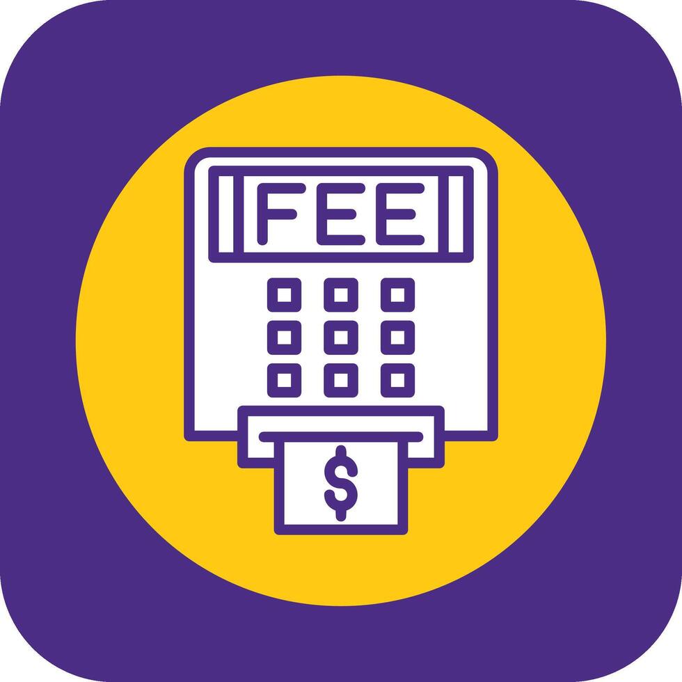 Atm Fees Filled Curve Icon vector