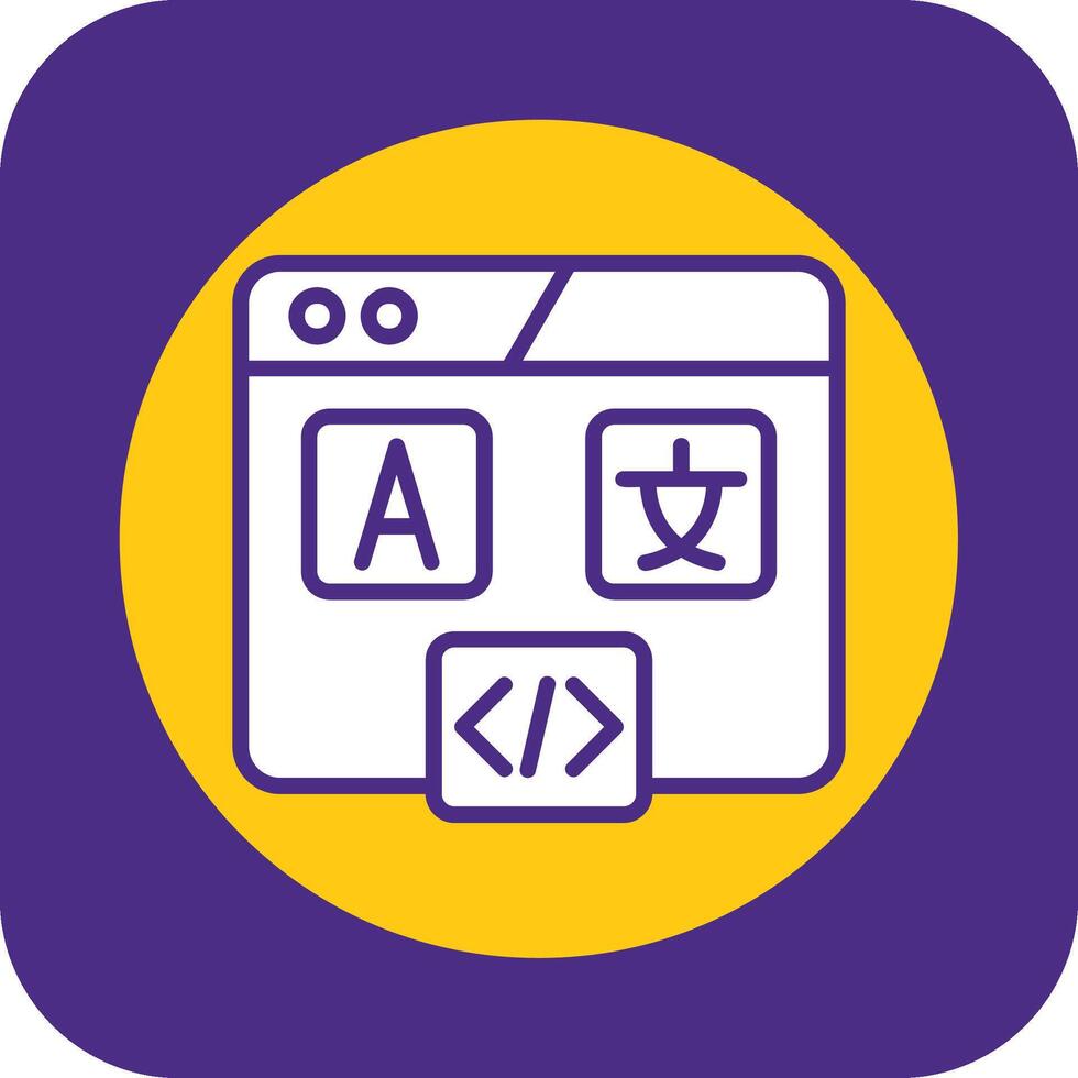 Hreflang Tag Filled Curve Icon vector