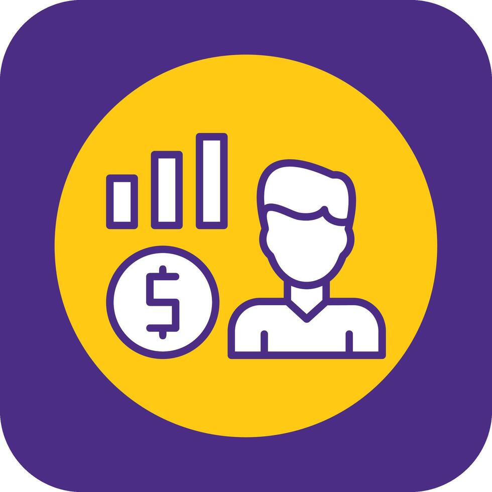 Lead Filled Curve Icon vector