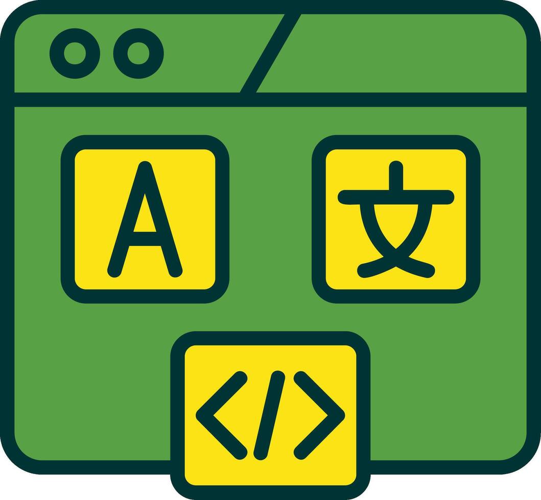 Hreflang Tag Filled Two Color Icon vector