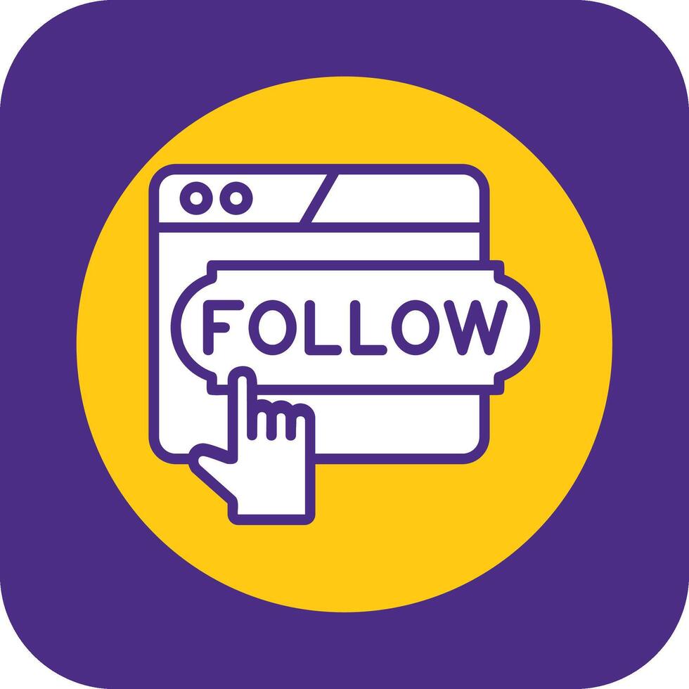 Do Follow Filled Curve Icon vector