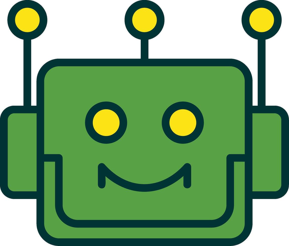 Bot Filled Two Color Icon vector