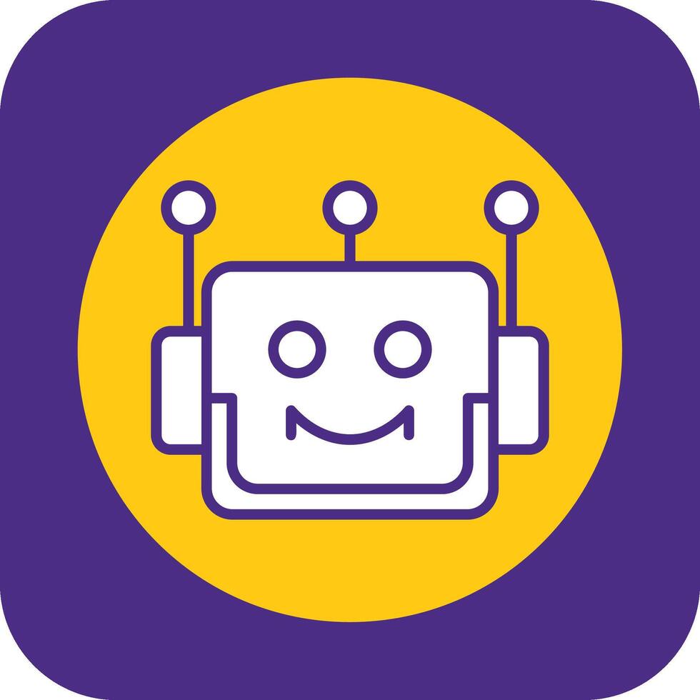 Bot Filled Curve Icon vector