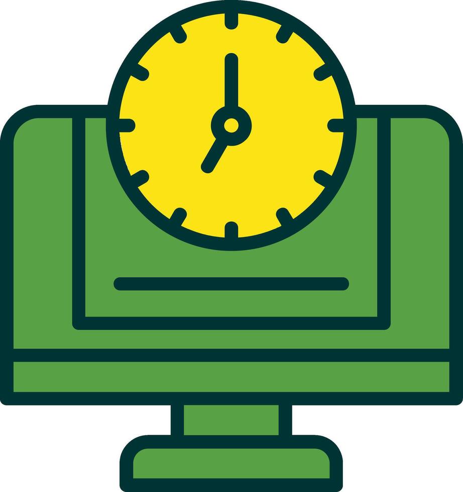 24 7 Monitoring Filled Two Color Icon vector