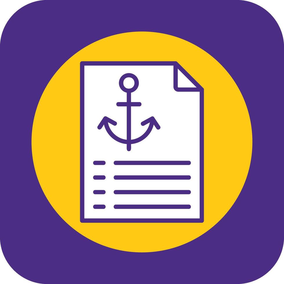 Anchor Text Filled Curve Icon vector