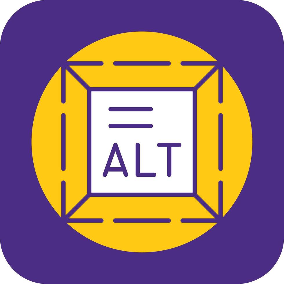 Alt Text Filled Curve Icon vector