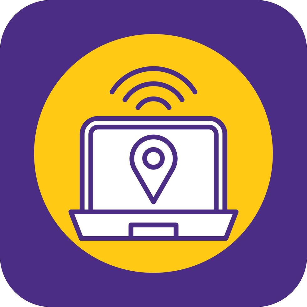 Digital Nomad Hub Filled Curve Icon vector