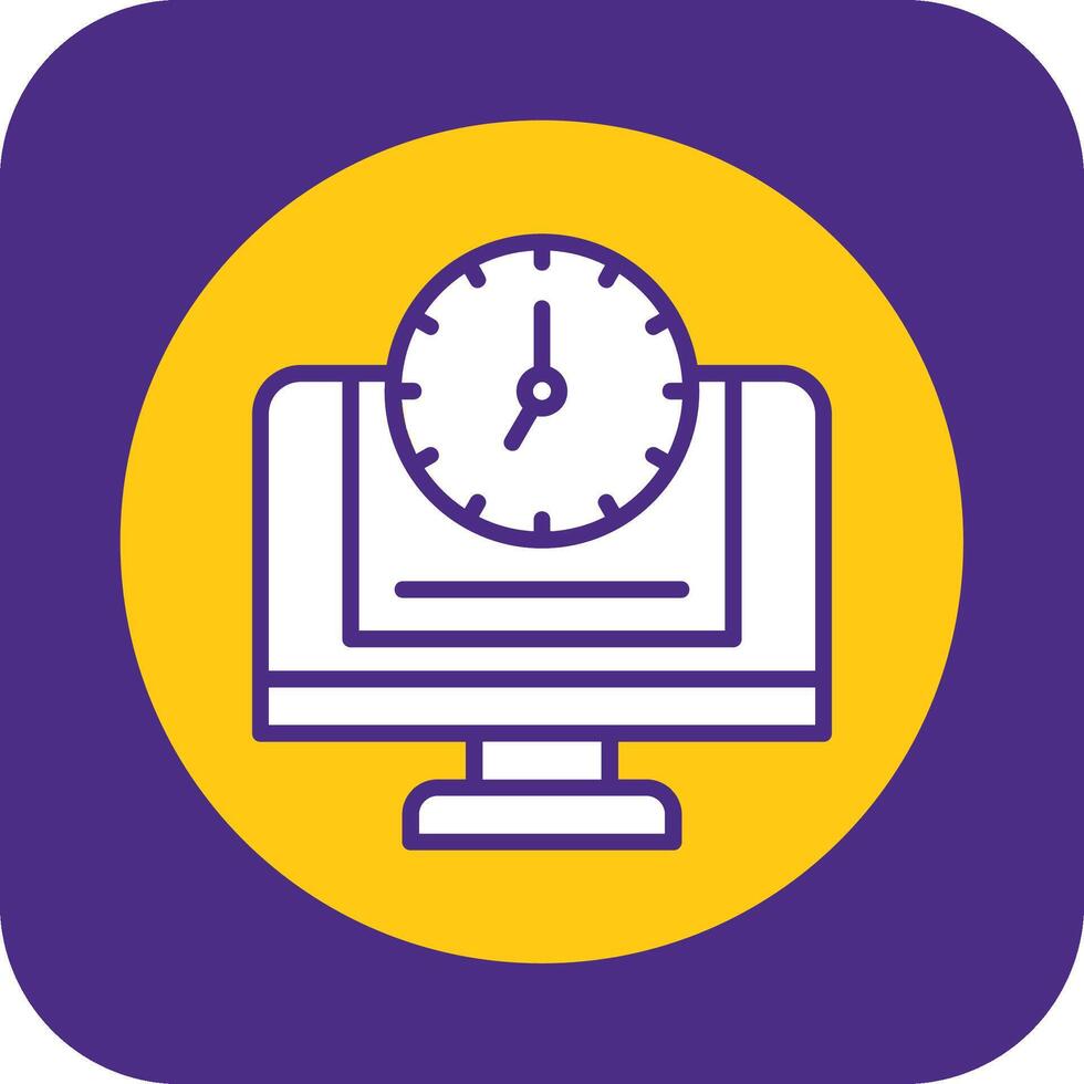 24 7 Monitoring Filled Curve Icon vector