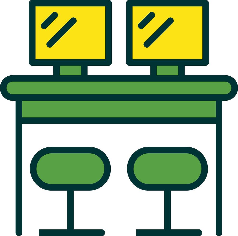 Co Work Space Filled Two Color Icon vector