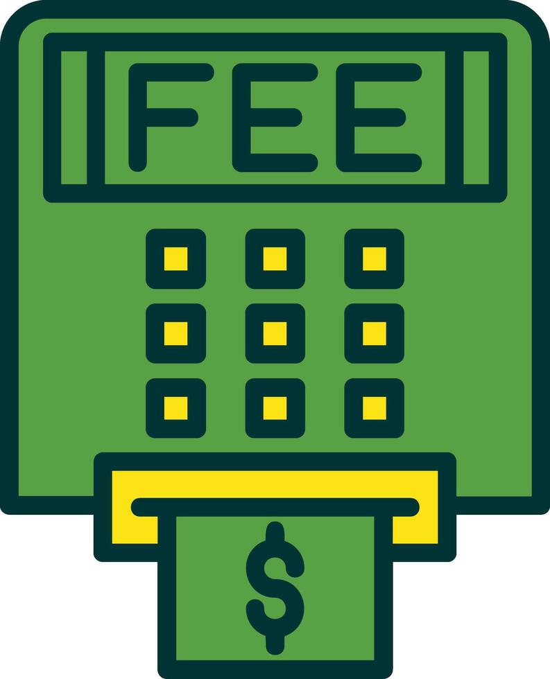 Atm Fees Filled Two Color Icon vector