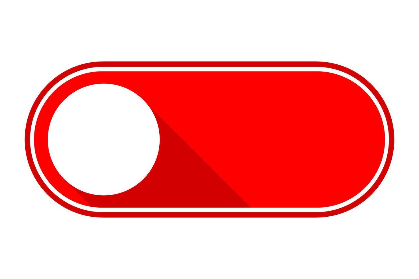Red Off toggle switch button icon symbol. Flat illustration vector