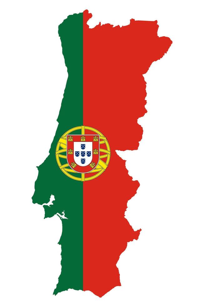 Portugal flag map contour illustration vector