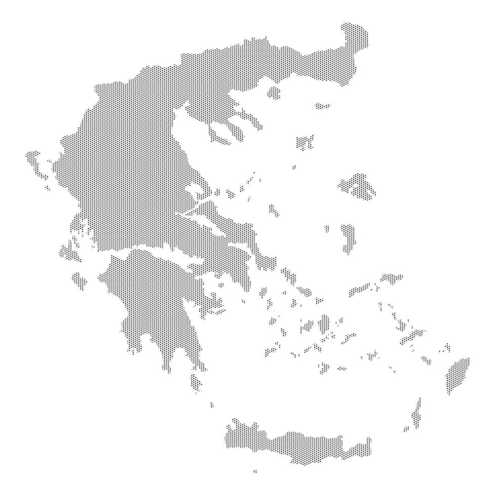 Greece map with dotted pattern illustration vector