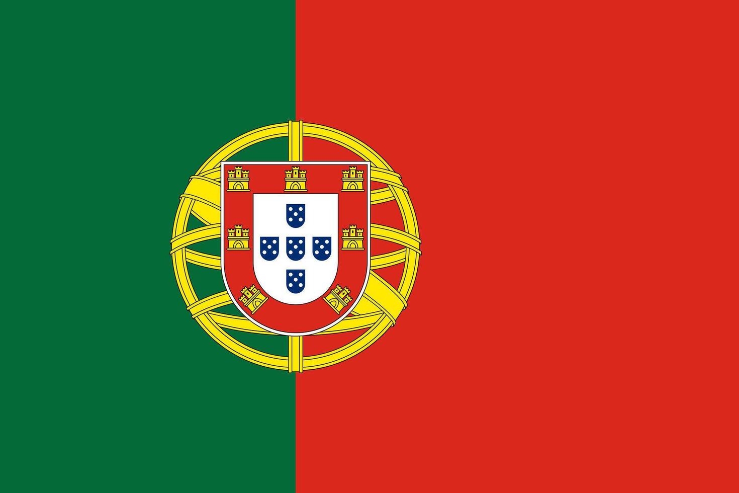 Flag of Portugal with real colors illustration vector