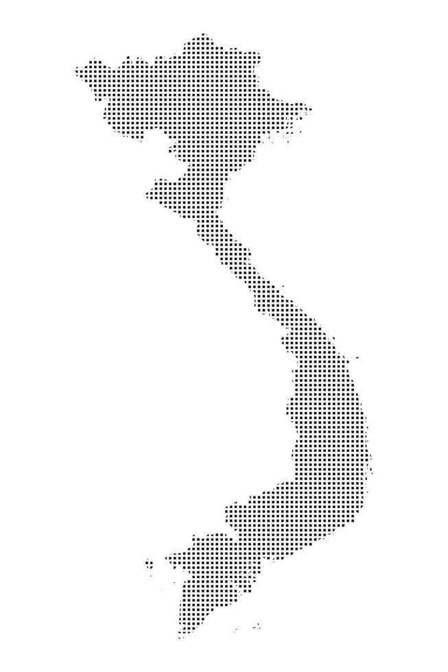 Vietnam map with checkered pattern illustration vector