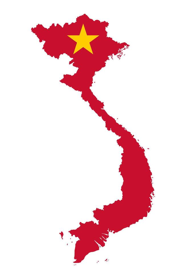 Vietnam flag map contour illustration vector