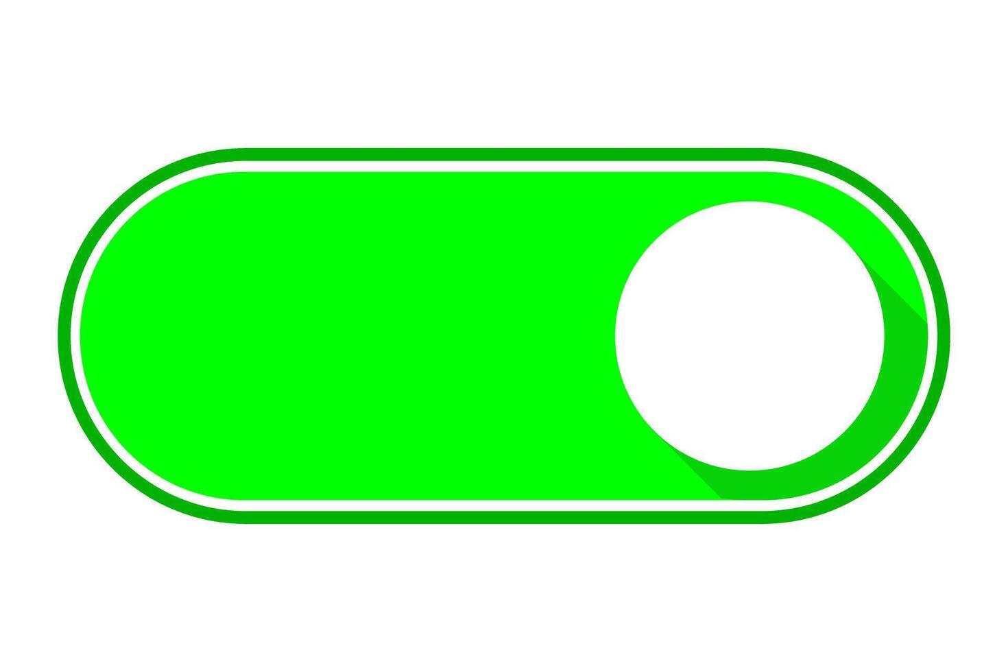 Green On toggle switch button icon symbol. Flat illustration vector