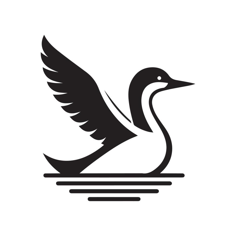 Common Loon Silhouette Vectors Illustration High-Quality Stock Graphics