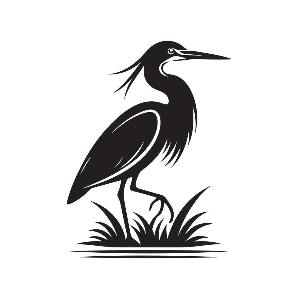Green Heron Silhouette Vectors High Quality Illustration for Graphic Design