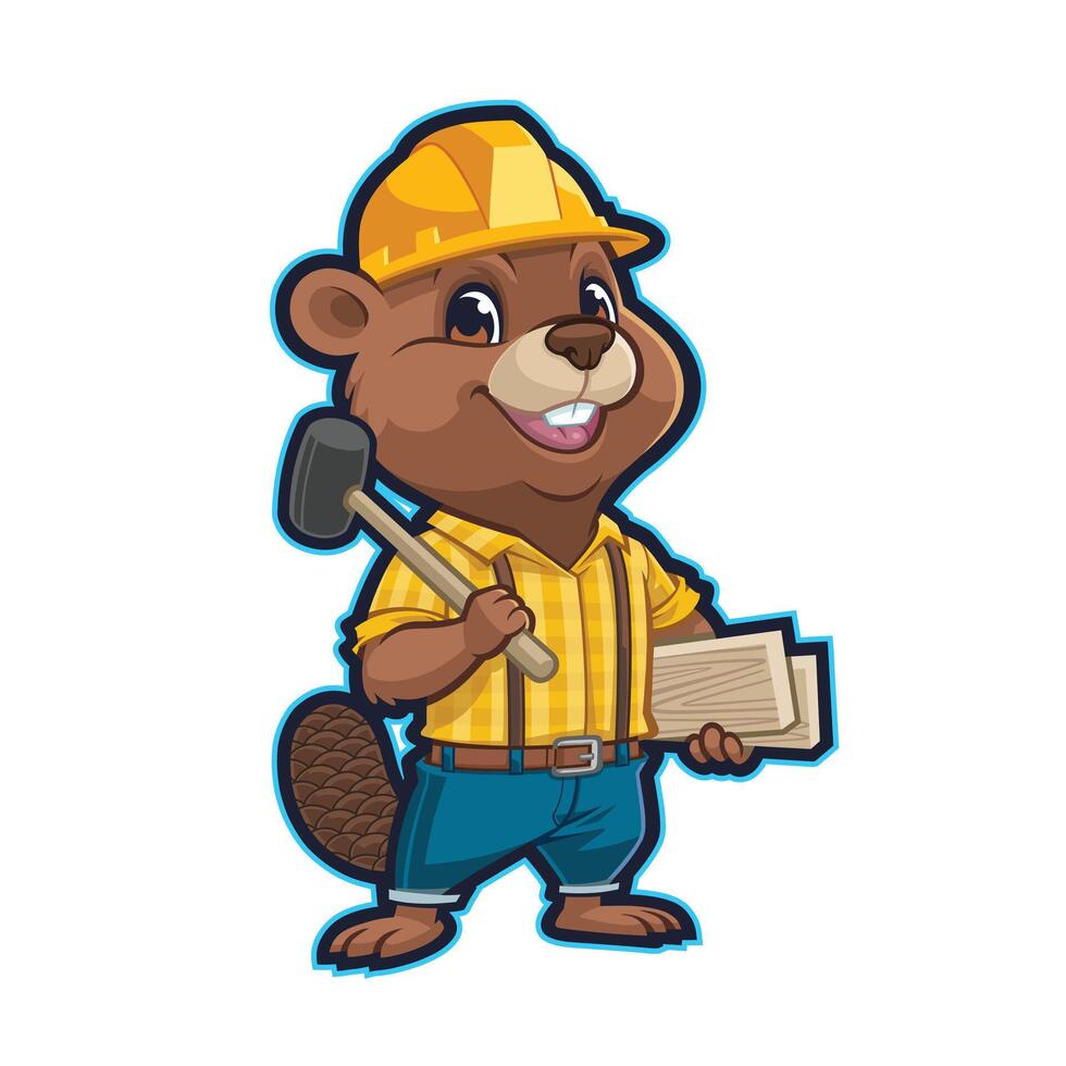 Beaver Mascot for Flooring Company vector