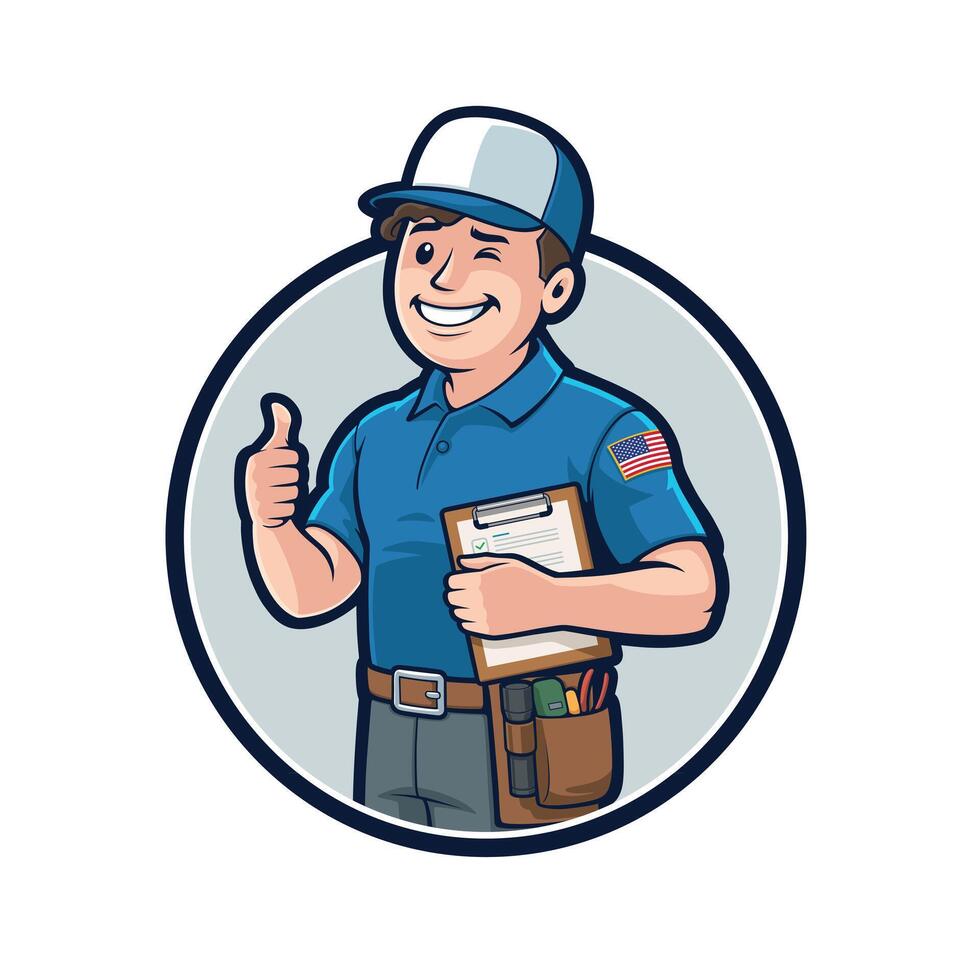 American Home Inspector Mascot Design vector