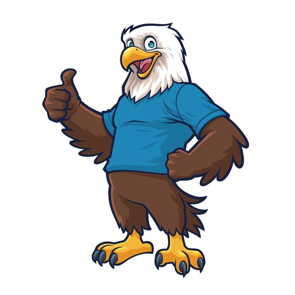 Mascot Design of an Eagle giving a thumb up vector