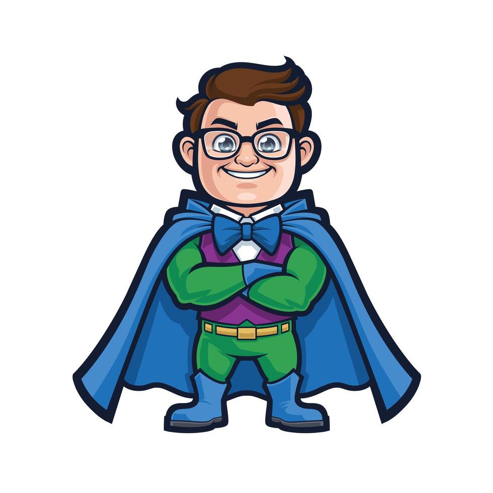 Friendly Nerd Superhero vector