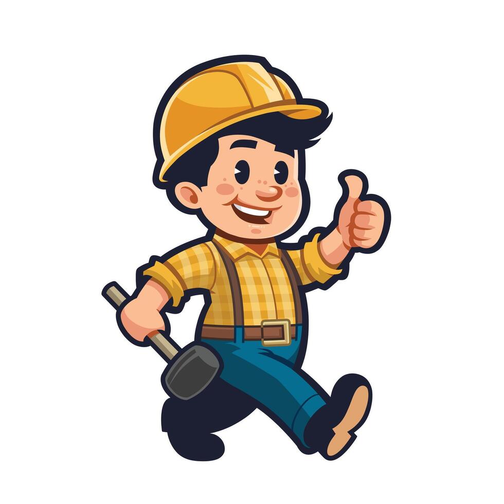 Handyman Mascot for Flooring Company vector