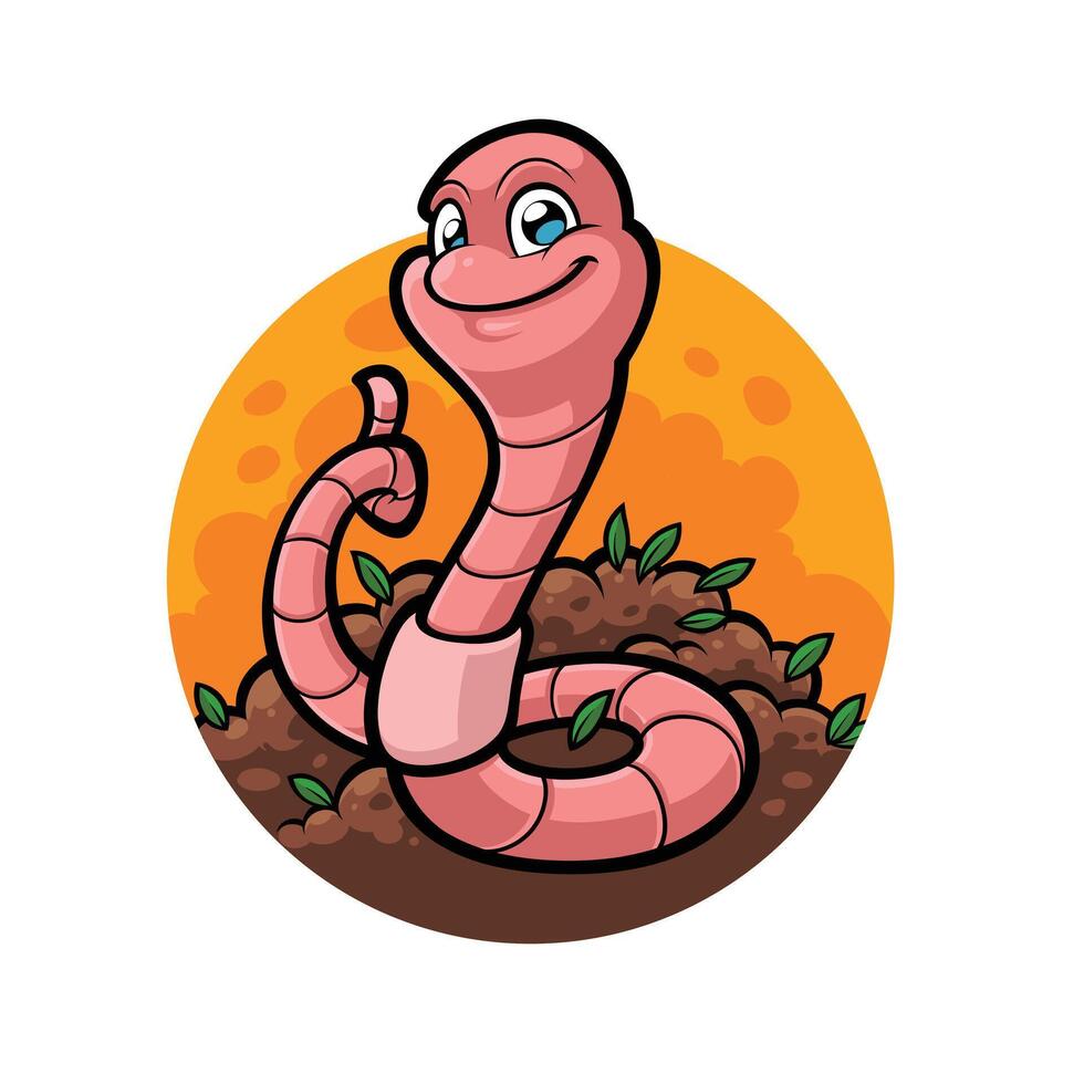 Worm Mascot Design vector
