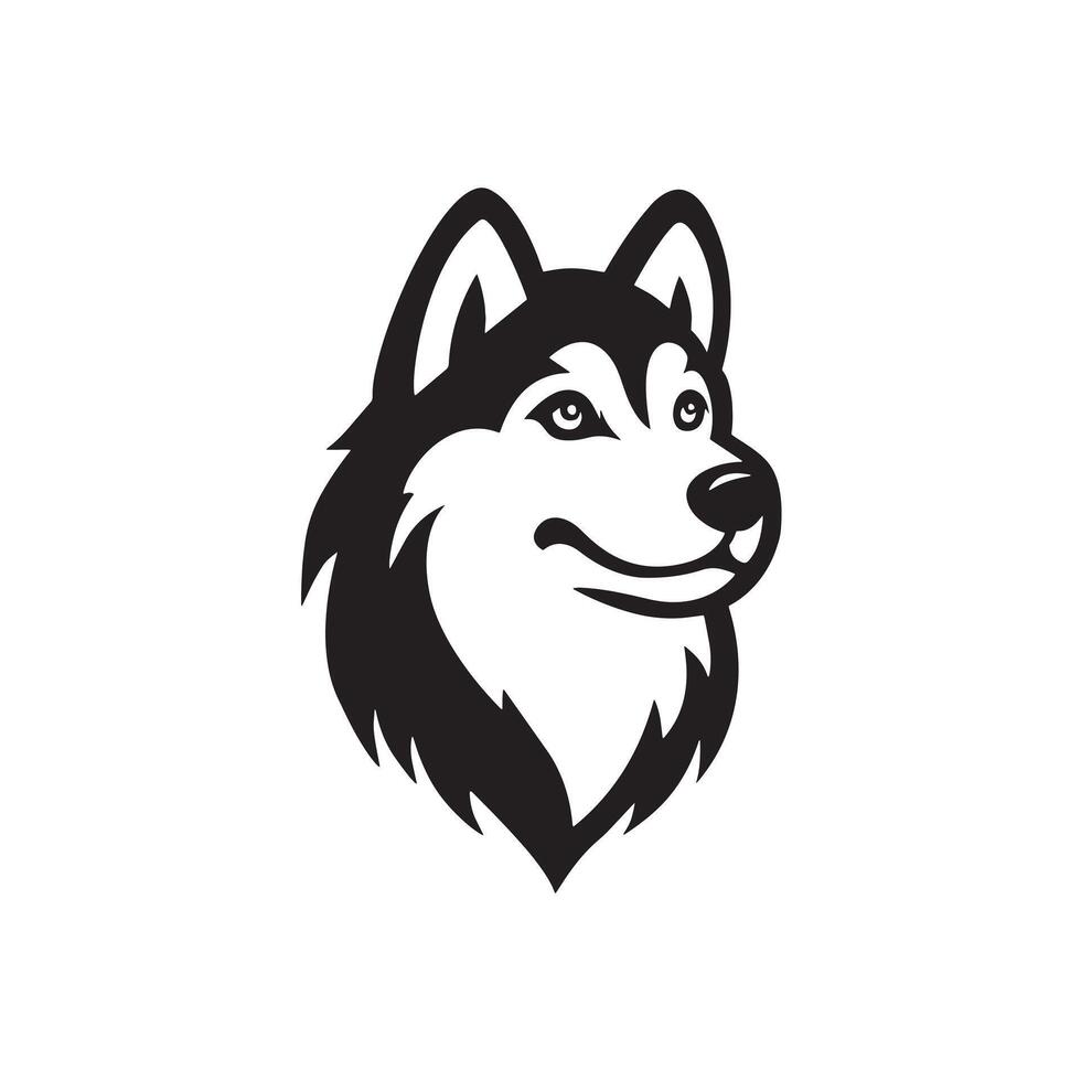 Head of Siberian Husky Dog in white background Can Use as Logo vector