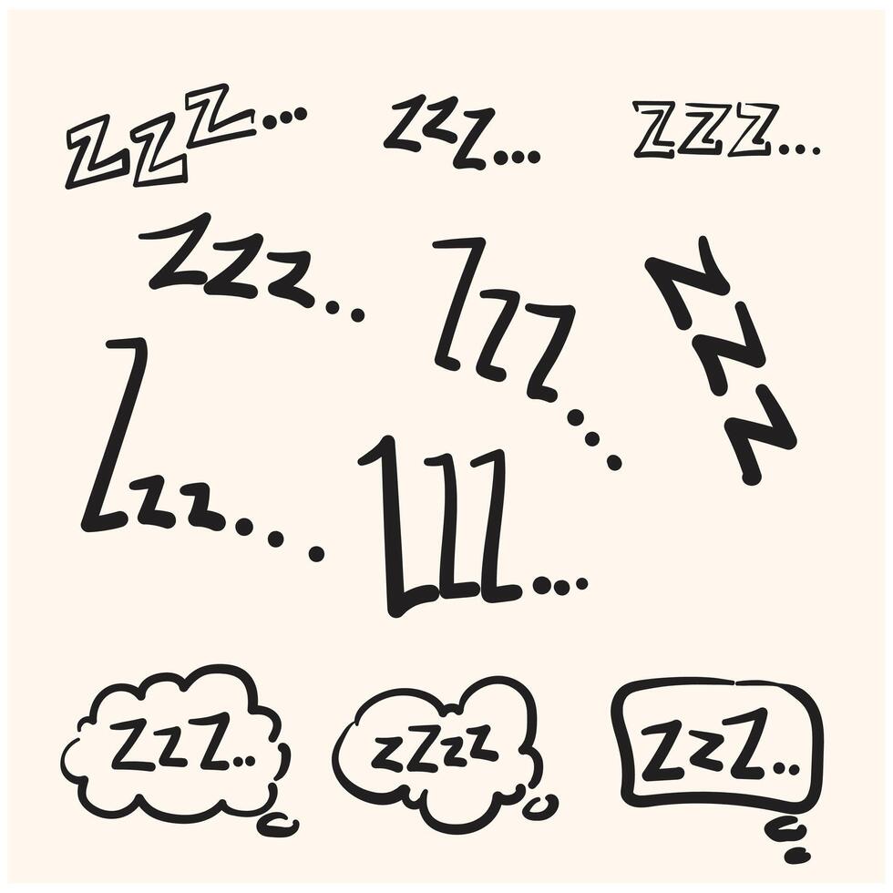 zzz sleep symbol With illustration style doodle and line art vector