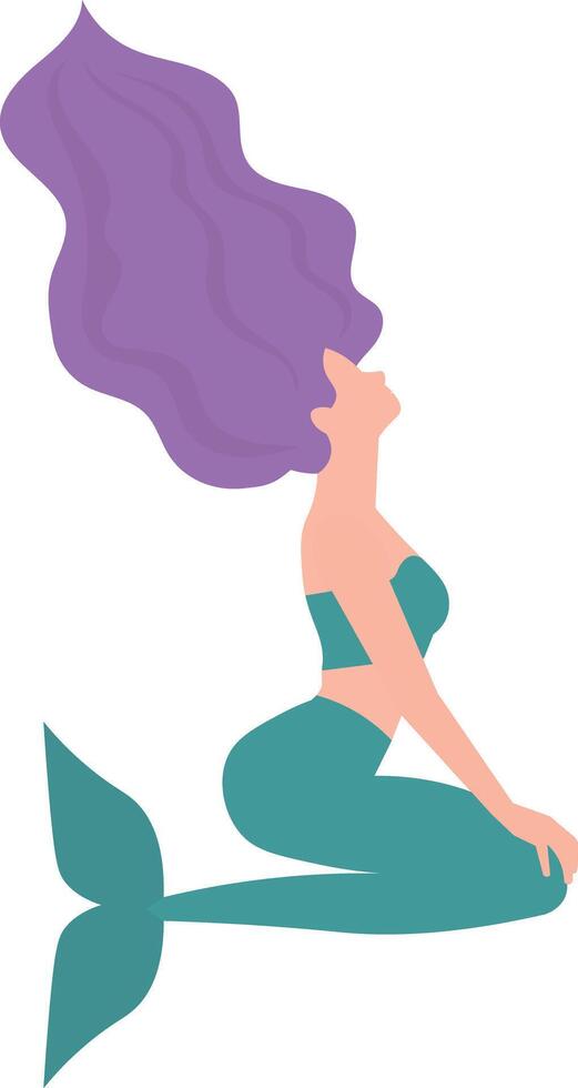 It would be with purple hair, in harmonious tones, illustration vector