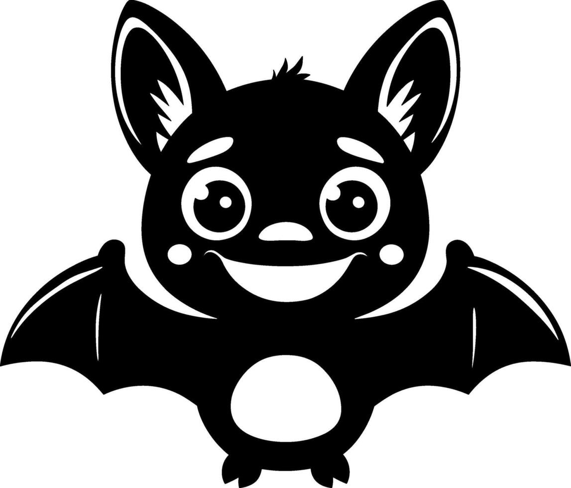 A cartoon bat with big eyes and a smile vector