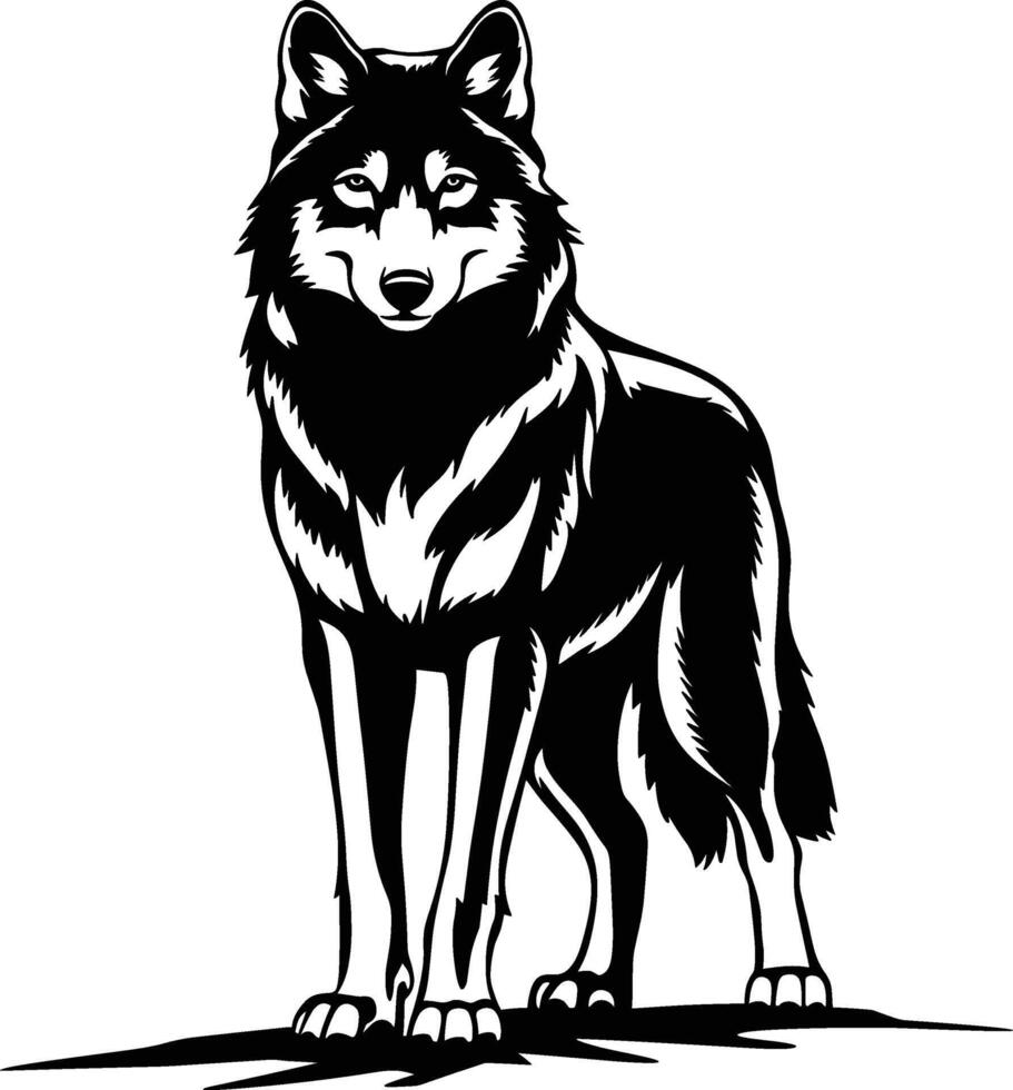 Alpha Wolf Standing vector