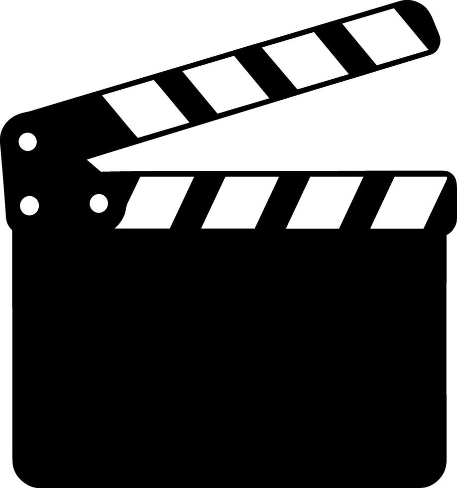 A black and white clapper board on a white background vector