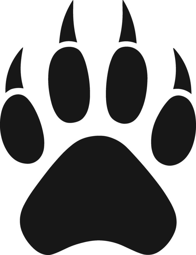 A black and white paw print on a white background vector