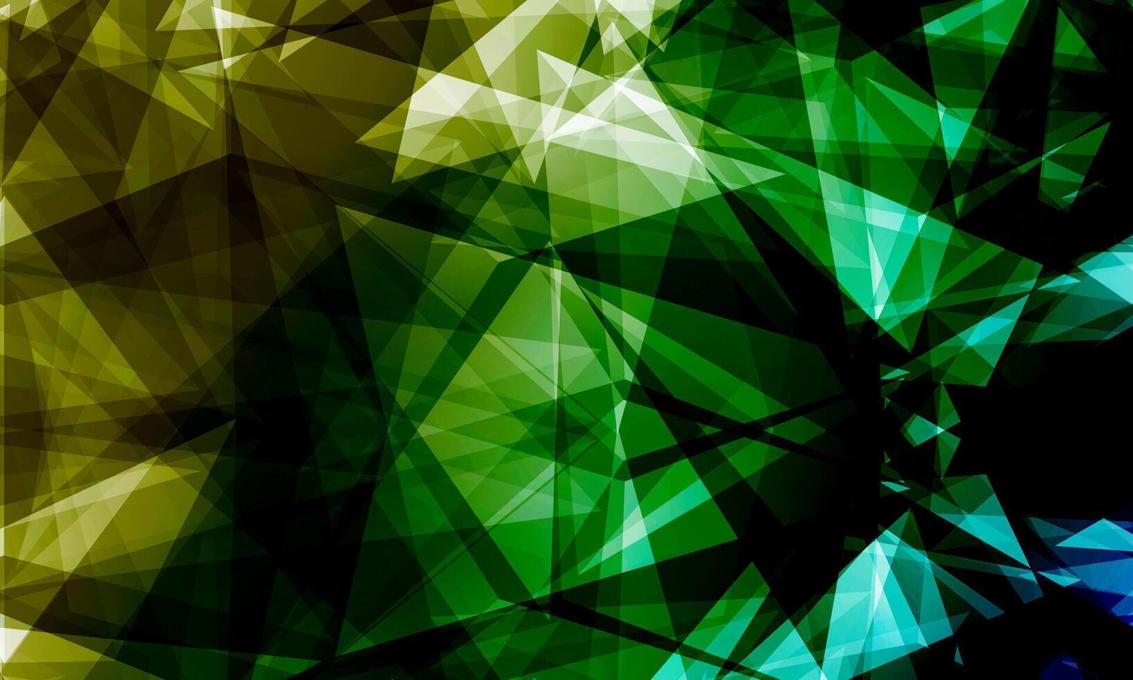 Fractal abstract green glass crystal polygon soft background. vector